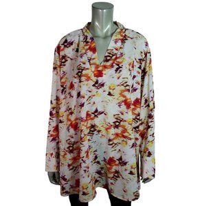 Terra & Sky Top‎ Plus Size 3X 24W/26W Tunic High Low Side Slits Yellow NWT